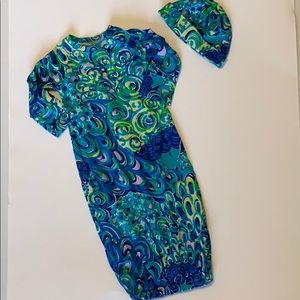 Custom Lilly Pulitzer Baby Gown in Lilly Lagoon